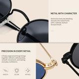 Vintage Oval Matte Black Polarized Sunglasses