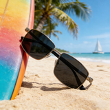 Square Metal & TR Polarized Sunglasses (Men)