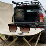 Vintage Browline Sunglasses with Wooden Temples (Men)