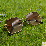 Rimless Diamond Nylon Sunglasses (Women)