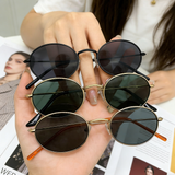 Vintage Oval Matte Black Polarized Sunglasses