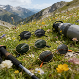 Vintage Oval Matte Black Polarized Sunglasses