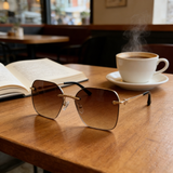 Rimless Diamond Nylon Sunglasses (Women)