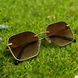 Rimless Diamond Nylon Sunglasses (Women)