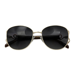 Oversized Gold Frame Gradient Polarized Sunglasses (Women)