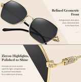 Refined Metal Frames with Zircon Accents